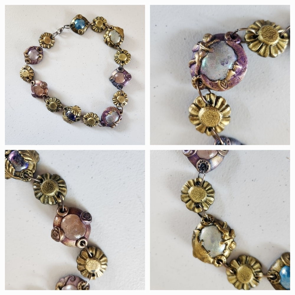 Y2K Fairycore Chunky Celestial Costume Jewelry Necklace Purple Vintage Fairy